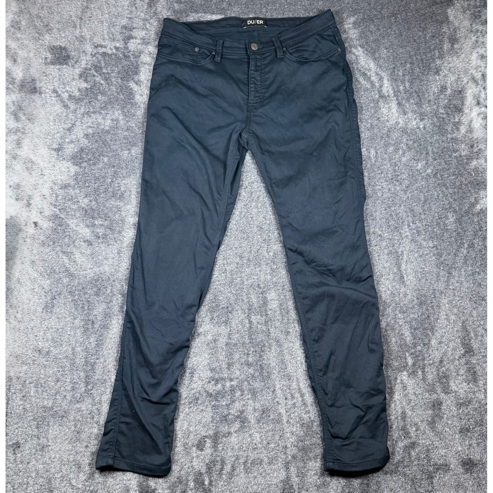 DU/ER N2X Slim Fit Black Performance Pants Mens 34x32 MFNS1001 Tencel Stretch